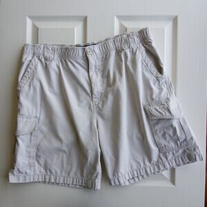 Faded Glory Men's Khaki Cargo Shorts Large 36 / 38 side walk beige